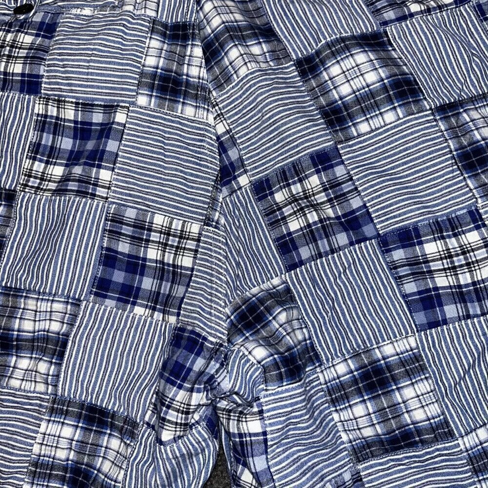 AMERICAN LIVING Madras Blue Plaid Real Sewn Patchwork Shorts - Preppy - Men's 38 - Picture 6 of 9